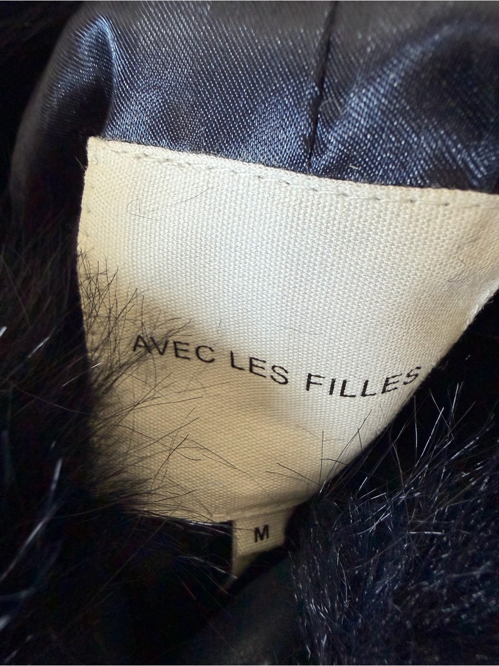 Avec Les Filles navy blue Faux mink Fur Jacket - Picture 9 of 9